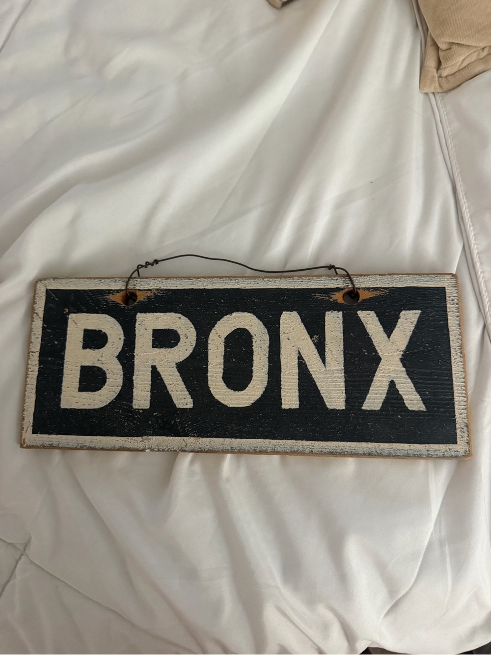 Brandy Melville Bronx Wooden Wall Sign - Black and Cream